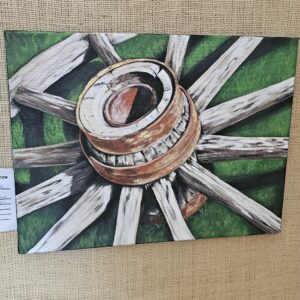 "Old Wheel" By Lynette Wolfe  12x16in